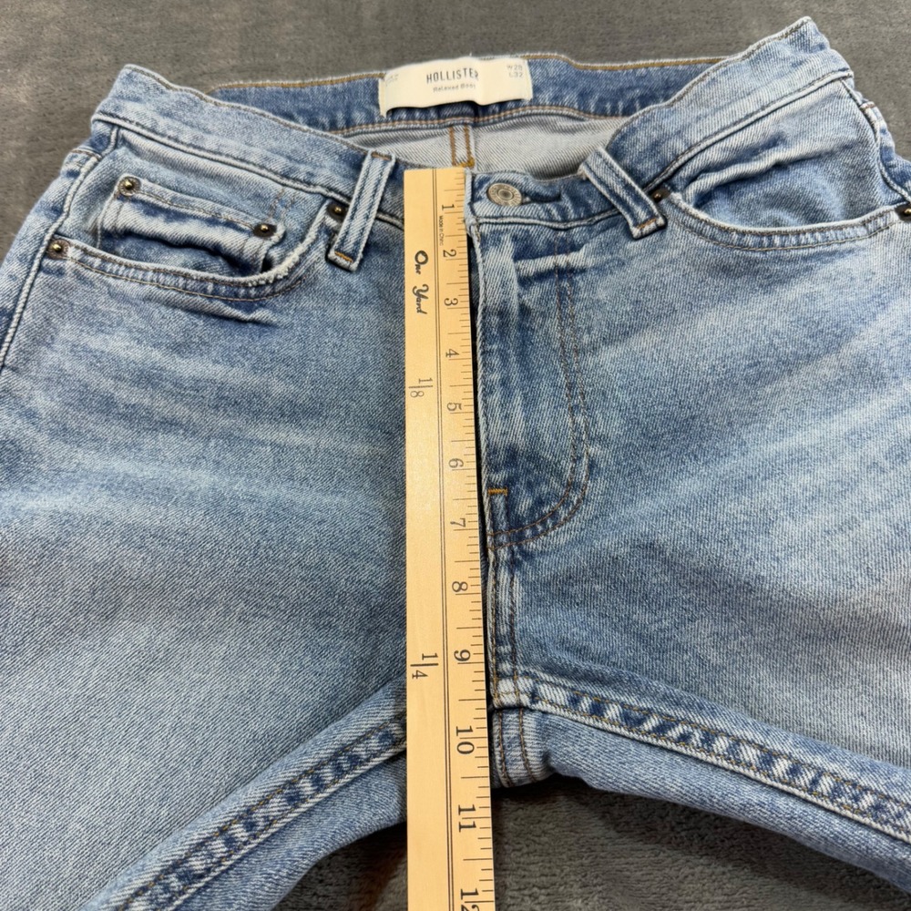 Hollister Relaxed Boot Jeans Light Wash Denim W28 L31 Mid Rise Womens - Picture 5 of 9